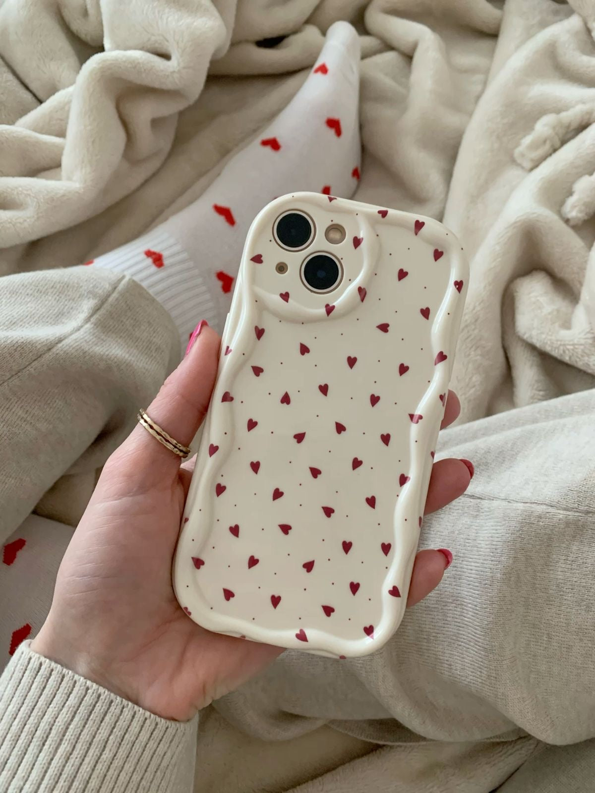 Cover iPhone mini heart pattern